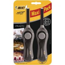 2 Pièces Briquet À Gaz Bic Megalighter,