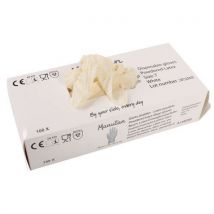 100 Pièces Gants Jetables Latex Poudrés T10 Blanc, - Manutan Expert