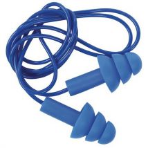 100 Paires Bouchons D'oreilles + Cordelette + Bleu, - Manutan Expert