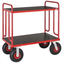 Kongamek - Wagen Mit Holzplatte - 2 Platten - Tragkraft 500 Kg - Luftreifen
