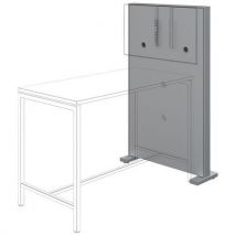 Quadrifoglio - Mobiles Möbel Für Bildschirm, Gestell Grau/platten Grau,