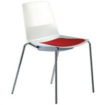 Quadrifoglio - Chaise En Coque Clue Avec Pied Blanc Ou Chromé