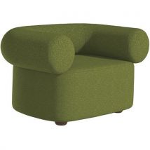 Quadrifoglio - Einsitzer-sofa Abbey, Grüner Stoffbezug, Anthrazitfarbene Füße,