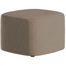 Quadrifoglio - Petit Pouf Abbey Tissu Taupe,