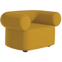 Quadrifoglio - Canapé Abbey 1 Place Tissu Jaune Pieds Anthracite,