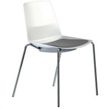 Quadrifoglio - Chaise En Coque Clue Avec Pied Blanc Ou Chromé