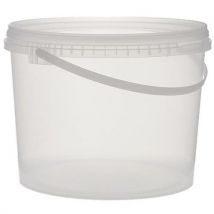 42 Pièces Seau Plastique Transparent Rond Avec Couvercle - 10l,