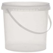 20 Pièces Seau Plastique Transparent Rond Avec Couvercle - 2,5l,