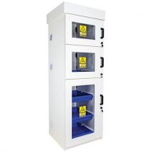 Melaminbeschichteter Hoher Schrank 3 Glastüren Und 3 Abteile,