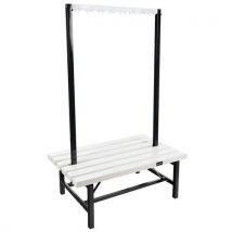 Banc Double Patère 1150 Mm Pvc Blanc Avec 2x 8 Crochets, - Manutan