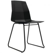 2 Pièces Chaises Cube - Pied Trapeze Noir / Assise Noire,