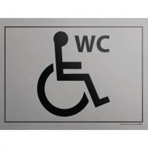 er-Set 5 - Grav. Schild Behinderten-wc 10 X 14 Cm, Hintergr. Edelstahl, -