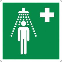 Panneau Secours - Douche De Sécurité - Adhésif - 120x120 Mm,