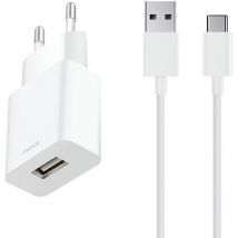 Chargeur Secteur Usb + Câble Fast Charge Type C Moxie,