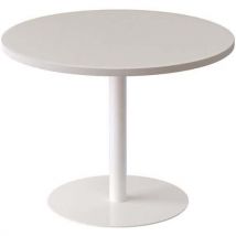 Table Basse Easydesk Ø 80 Cm Plateau Blanc,