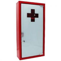 Armoire À Pharmacie En Métal Rouge Laqué - 3 Étagères,