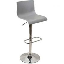 2 Stücke Hocker Sacramento Mit Aluminium-fuß Und Grauer Sitzfläche,