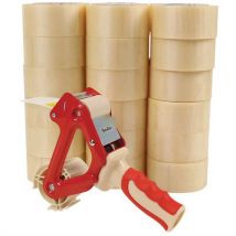 36 Rollen Pvc-klebeband, 50 Mm, Transparent + Abroller, - Manutan