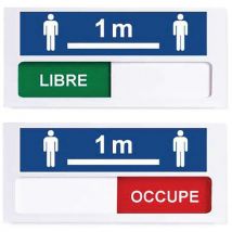 Plaque De Porte Libre-occupé Avec Logos Distance De Sécurité, - Manutan