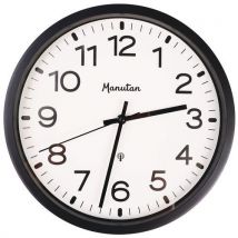 Horloge Analogique Murale Radio-pilotée Ø 30 Cm Noir Manutan, - Manutan