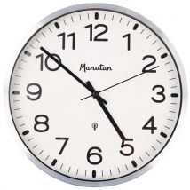 Analoge Wanduhr, Funkgesteuert, Ø 30 Cm, Alu - Manutan, - Manutan
