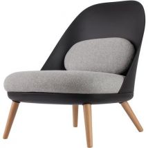 Sessel Cocoon Fuß Buche Sitz Grau Schale Schwarz,
