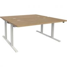 Clen - Adema+ Zweiertisch Einstellb. 180 X 165 Cm Pl. Eiche/weiß,