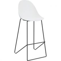 2 Pièces Tabouret Haut Void Pied Noir Assise Blanche, - Meet By Paperflow