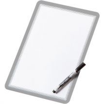 Djois Made By Tarifold - Pochette Magneto Dry Erase A4 Gris - Adhésif Repositionnable 2 Poches - Lean Management