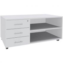 Simmob - Sideboard M. Rollen, 3 Schubl., 120 X 60 Weiß/weiß,