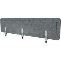 Simmob - Ecran Acoustique L160 Gris Chiné 3 Pinces Bureau Seul,
