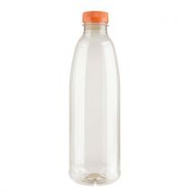 50 Stücke Pet-flasche 1 L + Orangefarbener Verschluss,