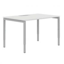 Bureau Droit 160 Cm Pieds U Ajustables Blanc/alu Manutan,