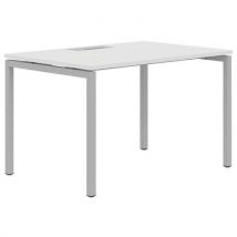 Bureau Droit 180 Cm Pieds U Blanc/alu Manutan, - Manutan
