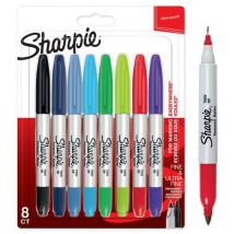 Marqueur Permanent Sharpie Twin Tip 2 Tailles De Pointes,