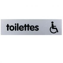 Novap - Plaquette - 170x45mm - Toilettes Handicapés - Argent,