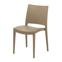 4 Stücke Stapelbarer Stuhl Aus Polypropylen Jade, Kaffeebraun,