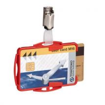 25 Stücke Ausweishalter Mit Clip Für 2 Sicherheitsausweise - Rot,