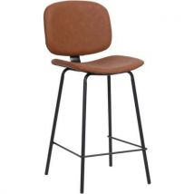 Lot De 2 Tabourets Vintage Pied Noir Assise Marron,