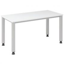 Hammerbacher - Bureau Droit Pieds Carrés 140 Cm Blanc,