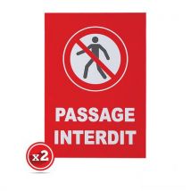 2 Pièces Plaques Pour Chevalet Modulable Passage Interdit Aux Piétons,