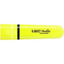 12 Stücke Flacher Textmarker, Abgeschrägte Spitze, Neongelb - Bic,