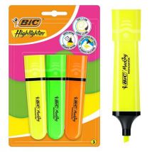 BIC - Surligneur Plat Pointe Biseautée Fluo - Assortis - Bic,