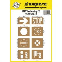 Ampere System - Pochoir Signalisation Au Sol - Kit Industry Ii - 8 Planches - Ampère