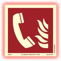 Systemtext - Nachleuchtendes Schild „notruftelefon Brandfall“ - Supernova+