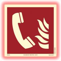 Systemtext - Nachleuchtendes Schild „notfallnummer Brandfall“ - Supernova+
