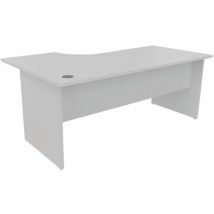 Bureau Compact Panneau L 180 Cm Droite Gris Clair,
