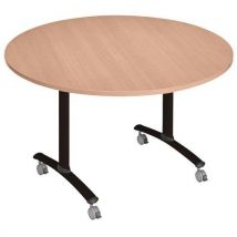 Table Pliante Axe Stratifiée Ronde Ø 120cm Hêtre/anthracite,