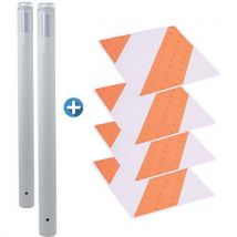 Novap - Kit Piétons - Poteaux Lumineux Blanc Et Dalles Orange/blanc,