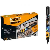 12 Stücke Lackmarker Bic Intensity Für Versch. Oberflächen, Schwarz,